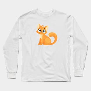 Adorable Fluffy Orange Kitten Long Sleeve T-Shirt